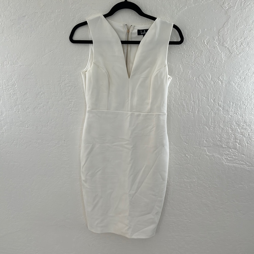 Lulu's Elegant Cream Midi Dress